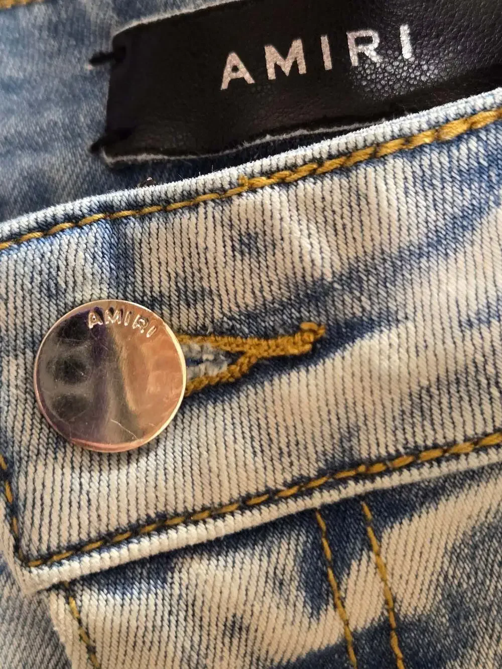 Amiri Wild Ones Patchwork Distressed Denim Jeans